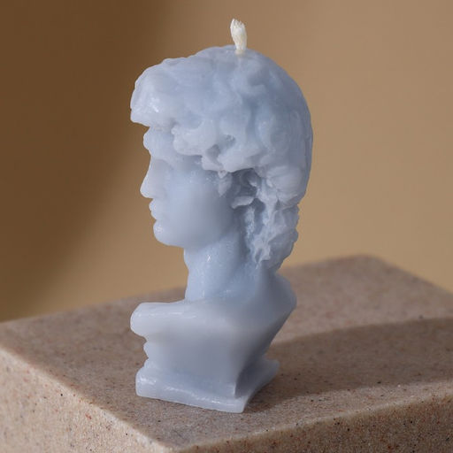 Свеча интерьерная «Давид», серый, высота 6.5 см