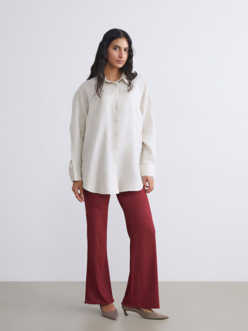 Beli Lastikli Dokulu Kad?n Pantolon