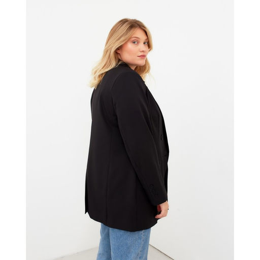 Пиджак женский двубортный MIST plus-size, размер 56, чёрный