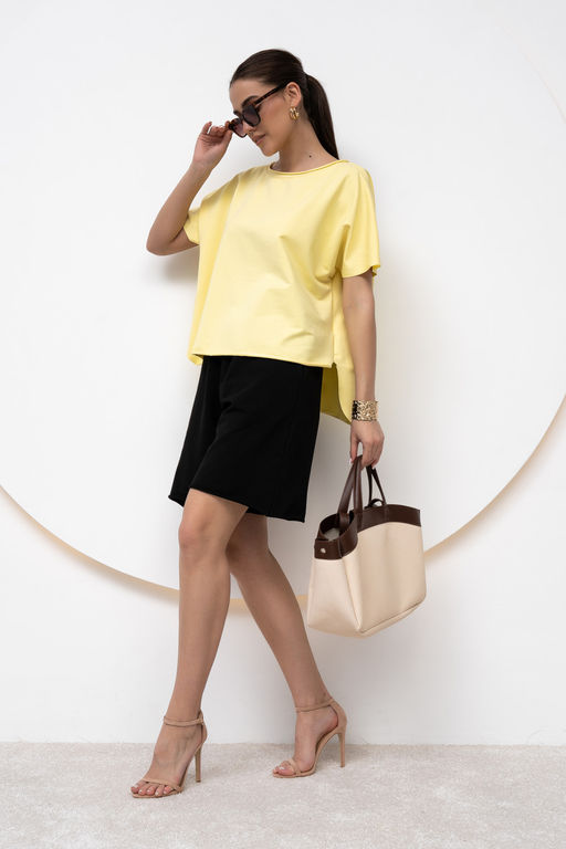 Шорты из хлопкового футера с высокой посадкой - Solo mio фото 7