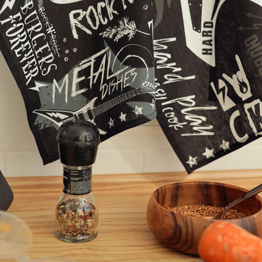 Набор кухонных полотенец Доляна Rock'n'roll 35х60см-4шт, 100% хл  фото 10