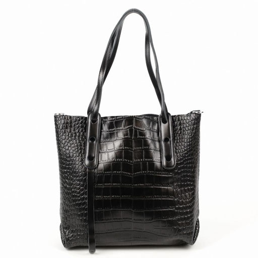 Женская кожаная сумка шоппер под крокодила 0057-1 - Cidirro фото 2