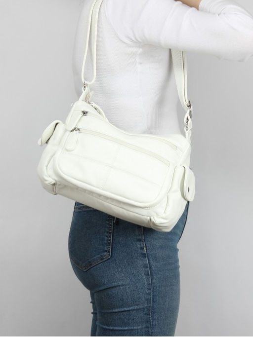 Сумка женская искусственная кожа Guecca-115, 2отд, плечевой ремень, белый SALE 264037 - Adelia фото 9