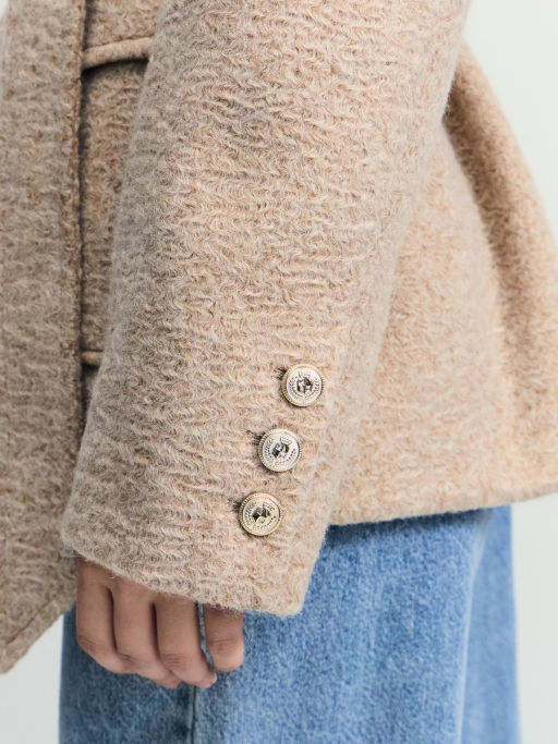 Куртка-рубашка из ткани с ворсом на поясе / Zarina  фото 9