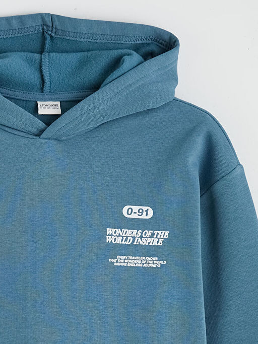 Kap??onlu Bask?l? Erkek ?ocuk E?ofman Tak?m?