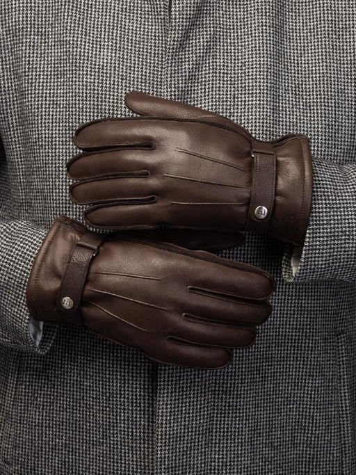 Перчатки мужские н/м ягн OS620 brown - Eleganzza фото 5