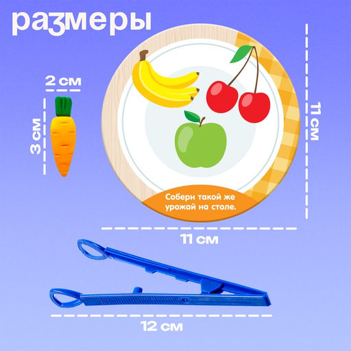Набор для сортировки «Вкусная тарелка», по методике Монтессори, 20 заданий, 3+