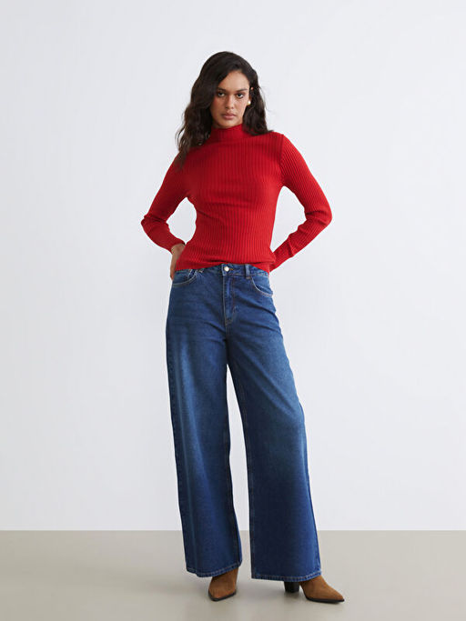 Yar?m Bal?k?? Yaka Kad?n Triko Kazak