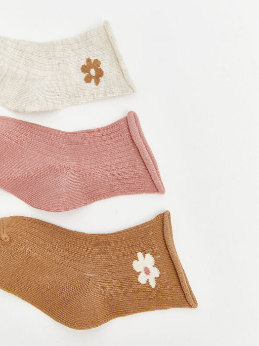 ?i?ekli K?z Bebek Soket ?orap 5li