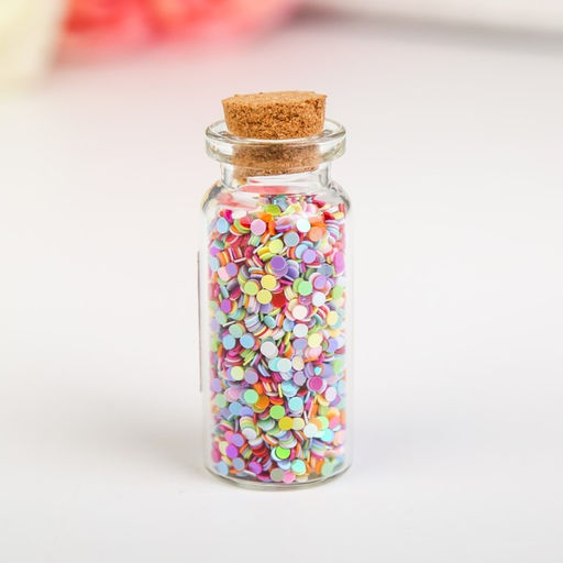 Цена за 2 шт. Глиттер в баночке «Конфетти», размер 2 мм, 7 г, 5×2×2 см, МИКС