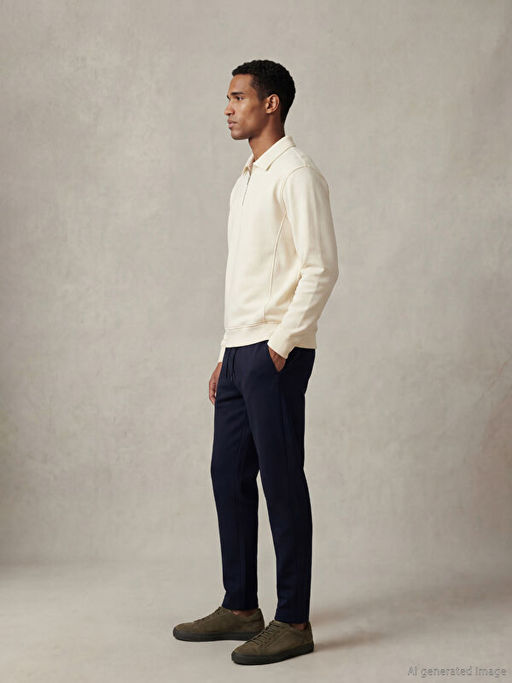 Fermuarl? Polo Yaka Erkek Sweatshirt