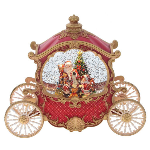 Изделие декоративное "Дед Мороз в карете" (подсвет, вьюга, 3хААА н/п +USB), L26 W11 H22