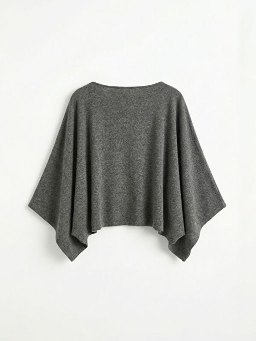 Kay?k Yaka Oversize Kad?n Triko Pan?o