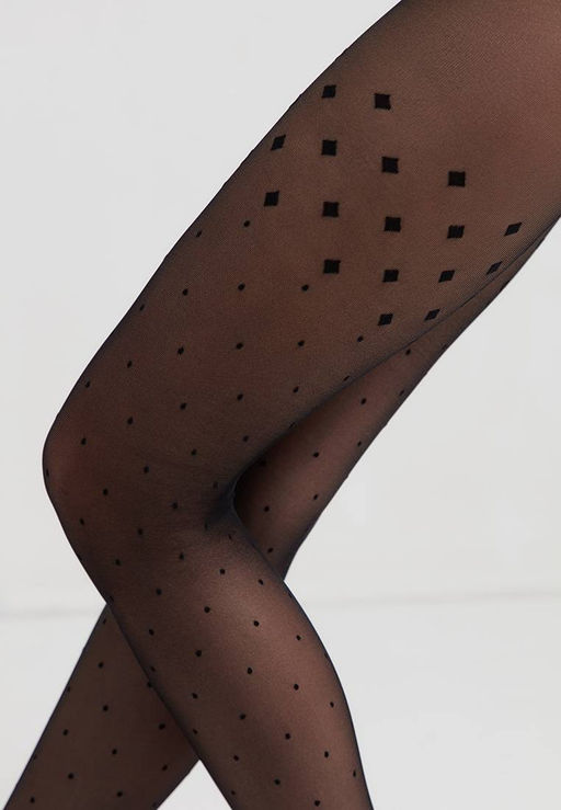 Колготки фантазийные CONTE Колготки в точку с имитацией чулок Evening nero - Conte elegant фото 3