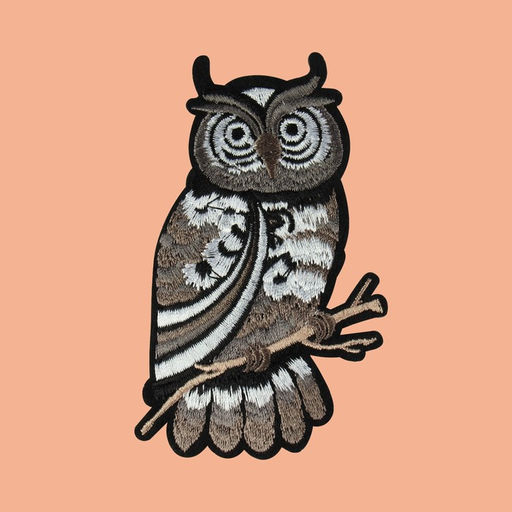 Цена за 3 шт. Термоаппликация «Филин», 10.5×6.5 см, серая