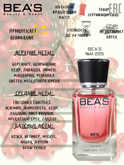 Парфюм Beas 50 ml M 225  men  фото 2