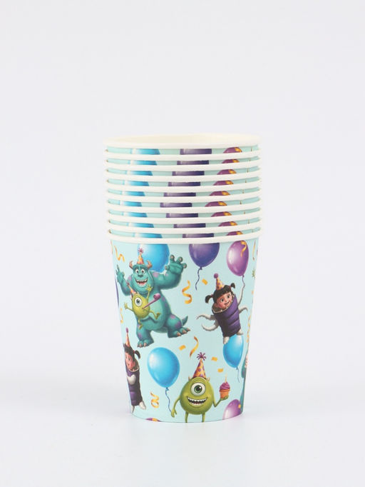 Цена за 10 шт. Стакан одноразовый бумажный 250 мл, Монстры