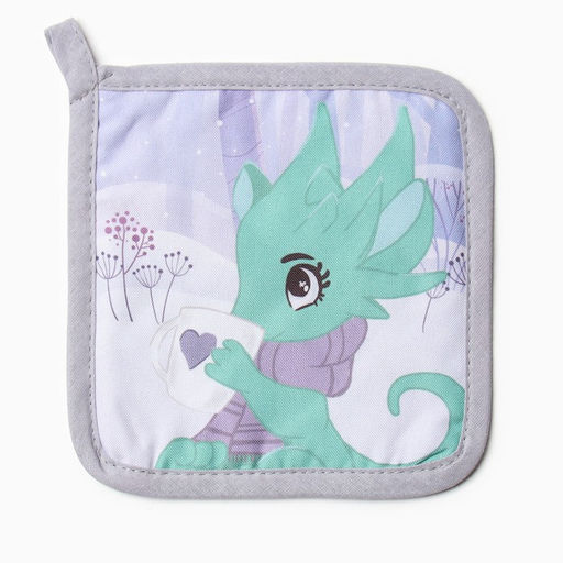 Прихватка Доляна Чаепитие в лесу 17х17 см, 35% хл, 65% пэ, ватин 250 г/м2  фото 2