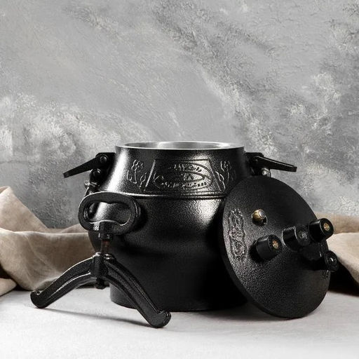 Казан (скороварка) 12,0 л Афганский, черный с боковыми ручками