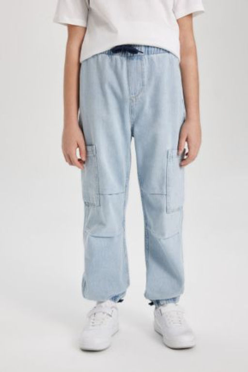 Erkek Cocuk Beli Bagc?kl? Lastikli Paca Cepli Jogger Parasut Kargo Jean Pantolon