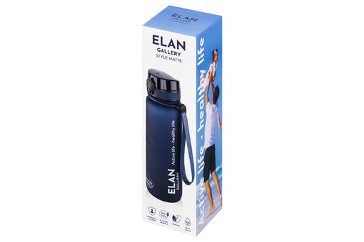 Бутылка для воды 1000 мл 7,8*7,8*28,5 см "Style Matte" с углублениями д/пальцев темно-синяя