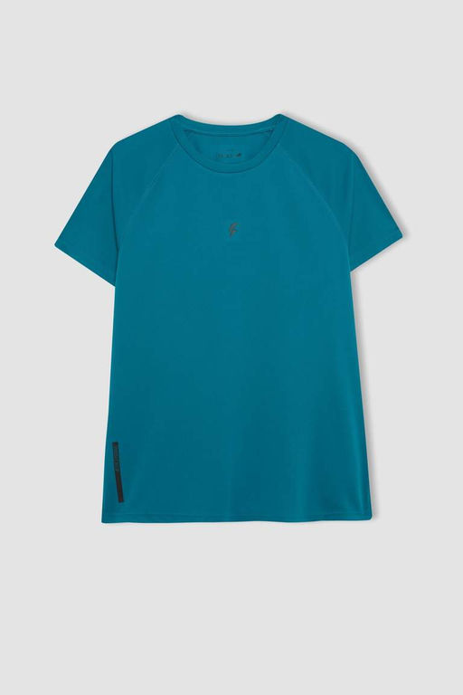 DeFactoFit Облегающая футболка с круглым вырезом для спортсменов из плотной ткани с короткими рукавами  фото 7