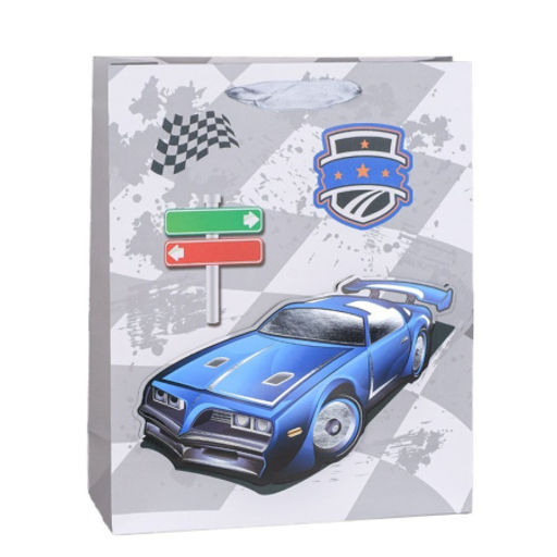 Цена за 12 шт. Пакет подарочный 32x26x10 / 1320M /уп 12/480/ (Голубой) - Галеонтрейд фото 4