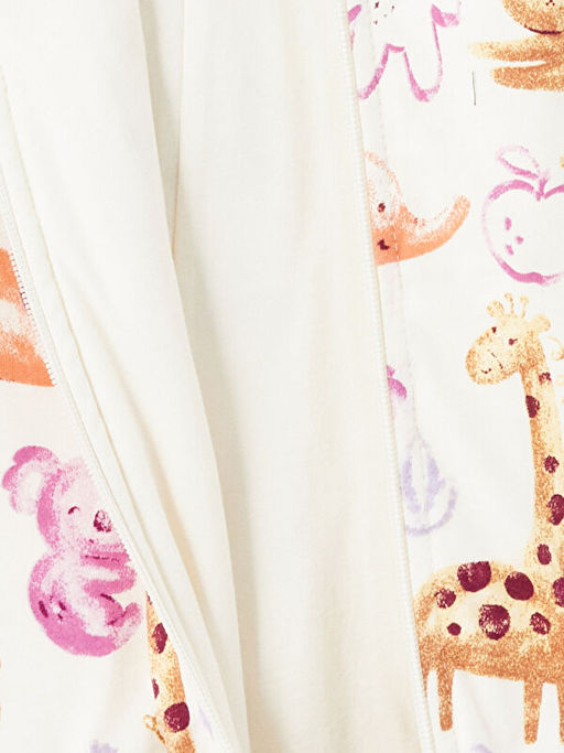 B?organic Bisiklet Yaka Uzun Kollu Bask?l? K?z Bebek Tulum - Waikiki фото 2