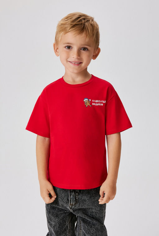 ACOOLA / Футболка детская для мальчиков Claus красный  фото 2