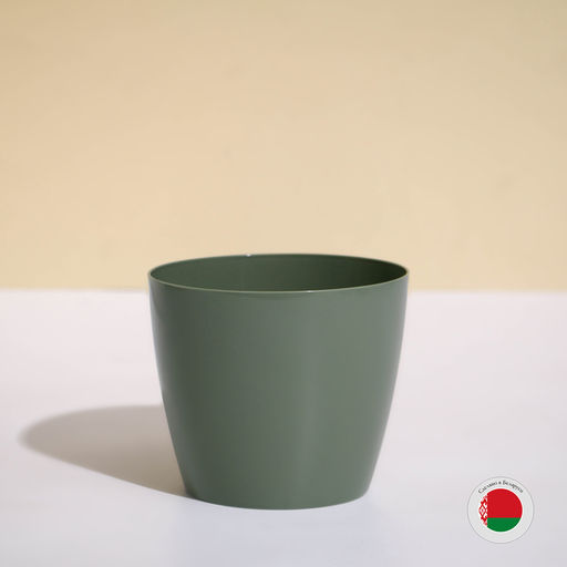 Цена за 3 шт. Кашпо для цветов, d=12.5 см, 1 л, пластик, зелёное, шалфей