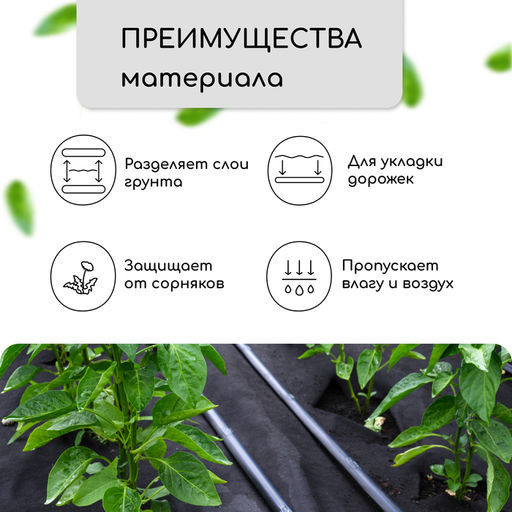 Материал для ландшафтных работ, 20×1.6 м, плотность 120 г/м², спанбонд с УФ-стабилизатором, чёрный, Greengo, Эконом 30%