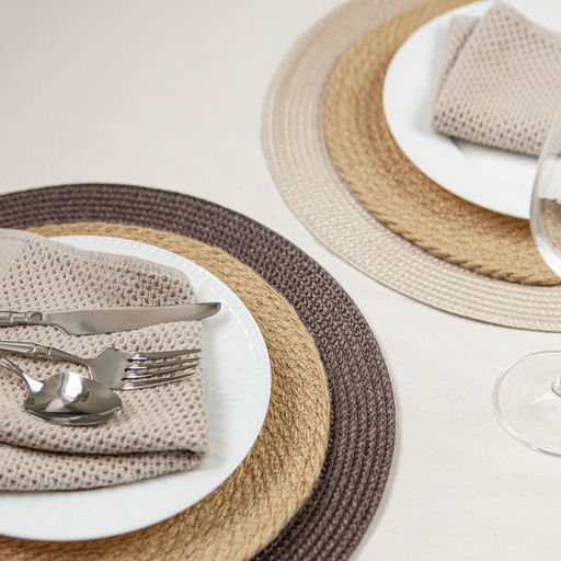 VAL OR8-PM-38S4 Плейсмат, ПП, D38 см, набор 4 шт., 2 шт.-беж., 2 шт.-корич., ORIGINAL, шт