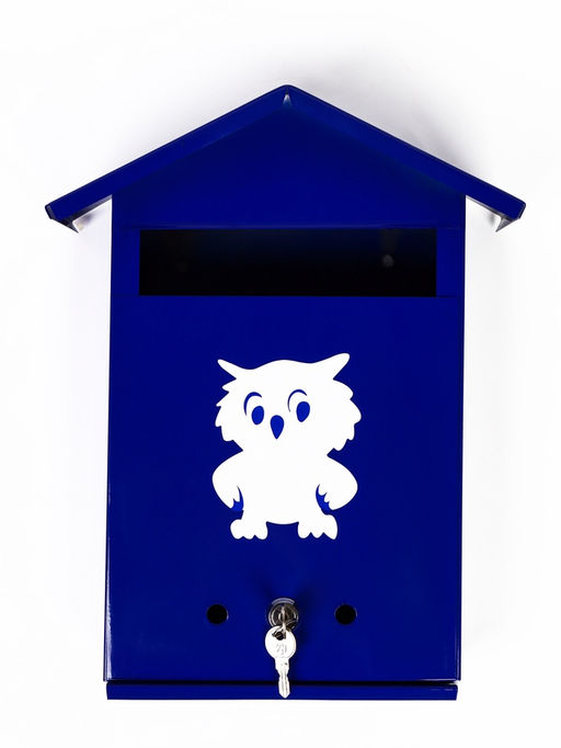 Ящик почтовый с замком, вертикальный "Филин", синий