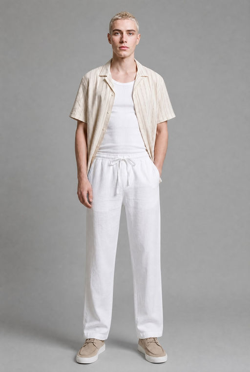 %100 Keten W_de Leg Pantolon - Defacto фото 2