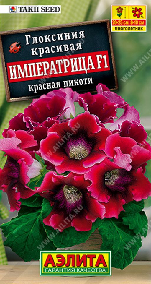 Глоксиния Императрица красная пикоти F1 (2025)