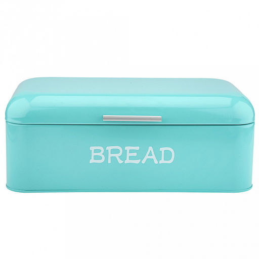 Хлебница сталь, глянцевая эмаль 42х22,5см h16см, s0,4мм, откидная крышка, цвет - бирюзовый, в индивидуальной коробке (Китай) - Домашняя мода фото 3