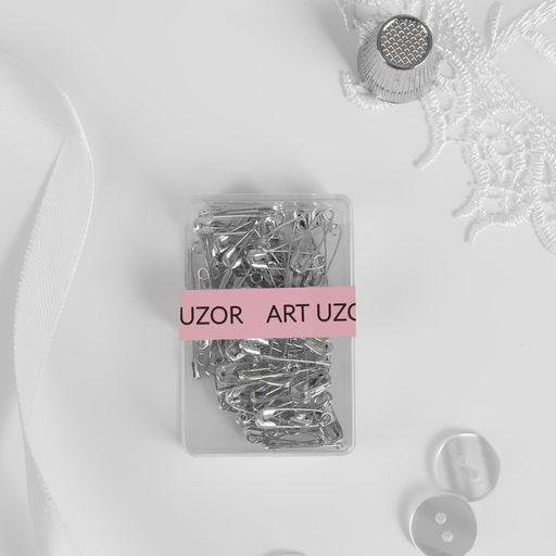 Цена за 6 шт. Булавки английские, 19 мм, 80 шт., цвет серебряный