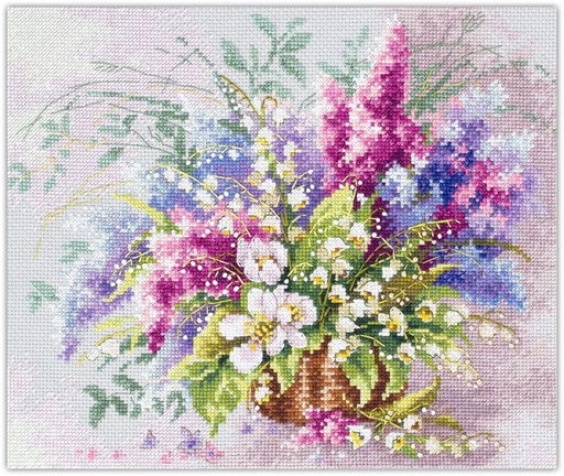 Набор для вышивания ЧУДЕСНАЯ ИГЛА арт.101-305 Ландыши и сирень 28x23 см