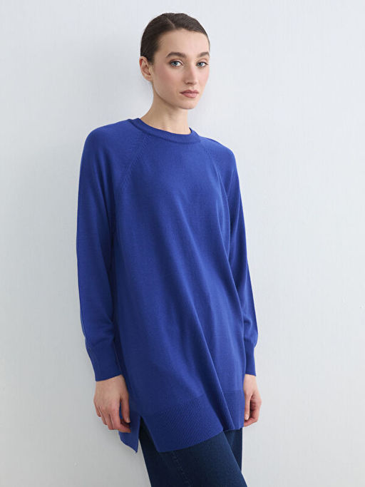 Bisiklet Yaka Kad?n Triko Tunik