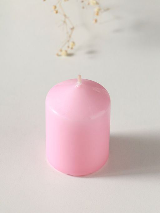 Цена за 3 шт. Свеча - цилиндр 4×6 см, 70 г, розовый