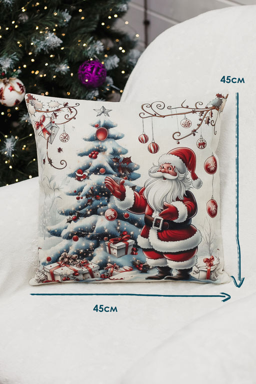 Наволочка декоративная новогодняя 2 шт рогожка