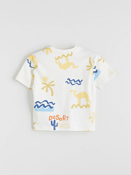 Bisiklet Yaka Bask?l? Erkek ?ocuk Ti??rt