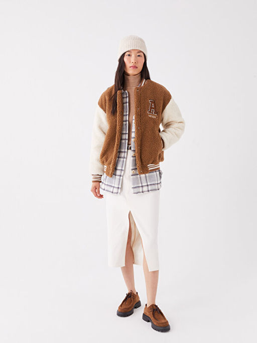 Kolej Yaka Nak??l? Uzun Kollu Kad?n Mont - Waikiki фото 3