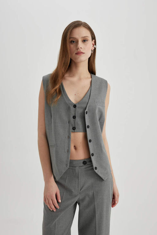 Длинный пиджак-жилет - Defacto фото 6