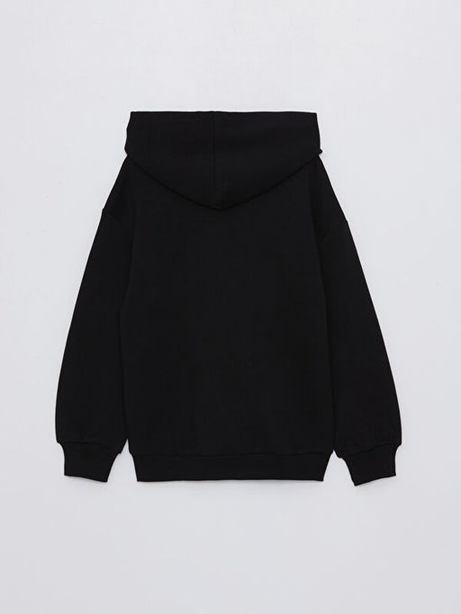 Bask?l? Uzun Kollu K?z ?ocuk Hoodie - Waikiki фото 2
