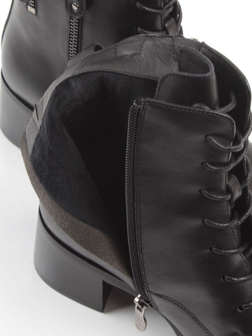 01-E102B-272A BLACK Ботинки демисезонные женские (натуральная кожа, байка)