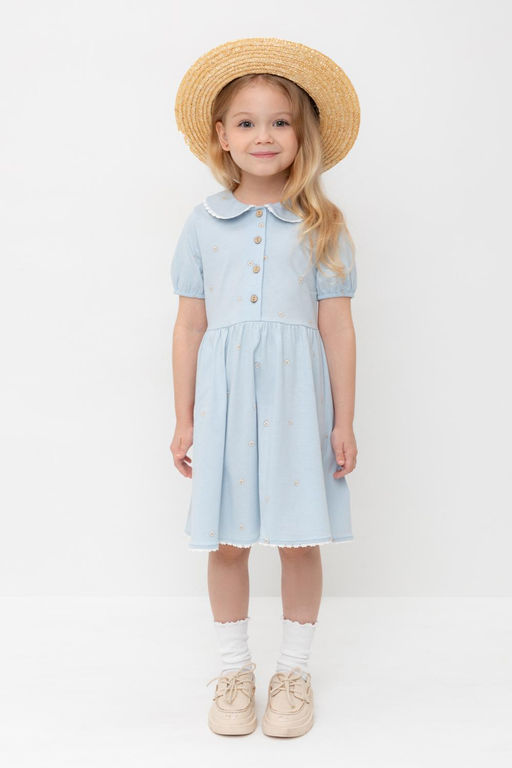 КР 5932-1/голубой,любимые ромашки к563 платье для дев - Crockid фото 5