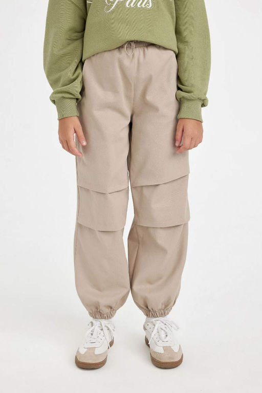 Хлопковые брюки с парашютом для девочек - Defacto фото 4