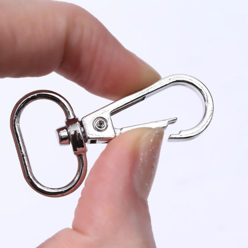 Цена за 2 шт. Карабин металлический, 46×25 мм / 20×3 мм, 5 шт., цвет серебряный