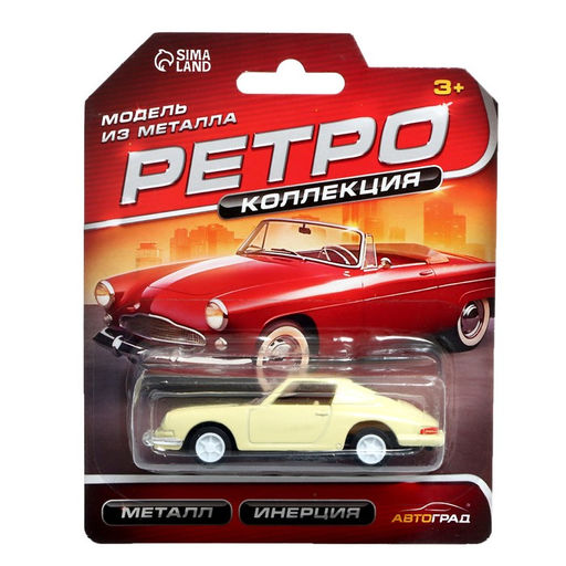 Машина металическая Ретро коллекция, инерция, масштаб 1:64, цвет МИКС, на блистере - Автоград фото 10